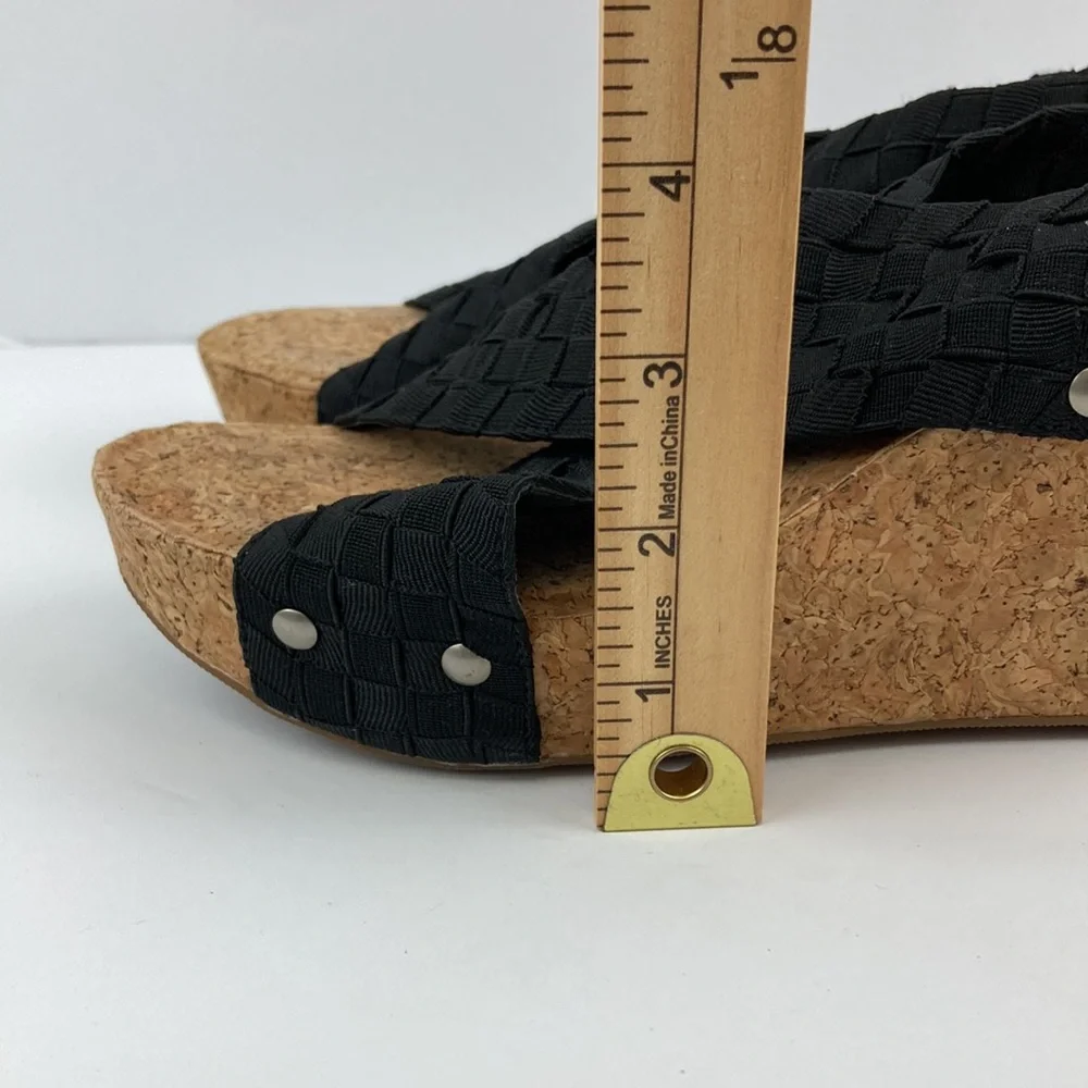 Lucky Brand Women’s Black Strap Cork Platform Sandals sz 7.5